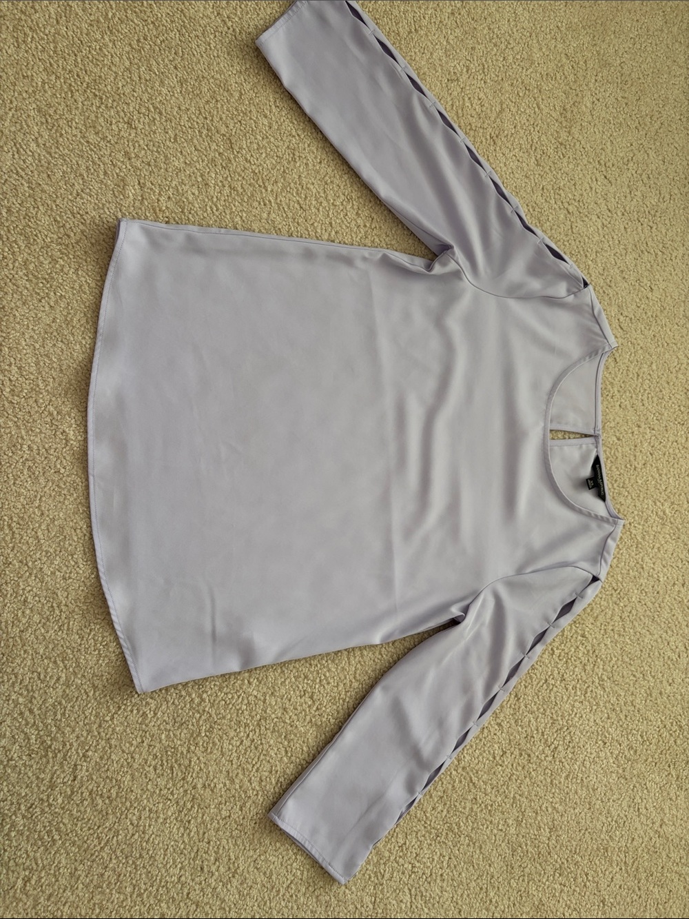 Banana Republic Light Lavender Women’s Long Sleeve Blouse with Lattice Sleeve